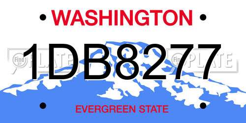 1DB8277 Washington License Plate