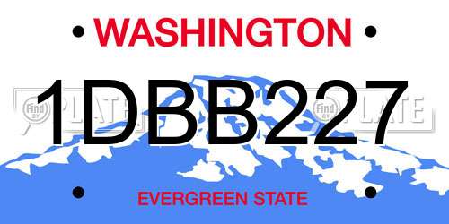 1DBB227 Washington License Plate