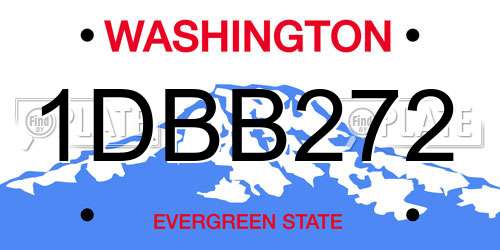 1DBB272 Washington License Plate