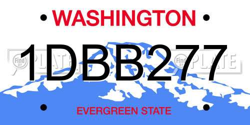 1DBB277 Washington License Plate
