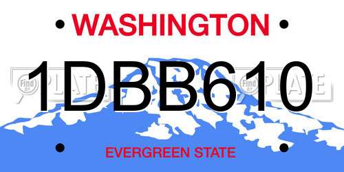 1DBB610 Washington License Plate