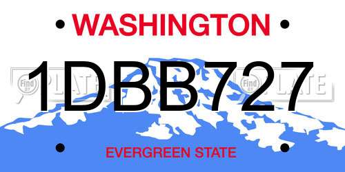 1DBB727 Washington License Plate