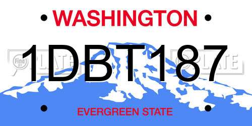 1DBT187 Washington License Plate