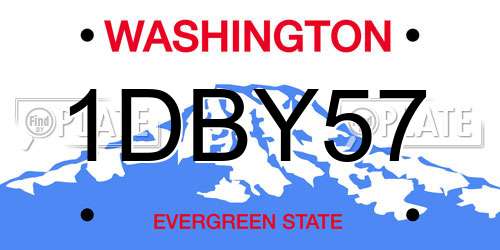 1DBY57 Washington License Plate