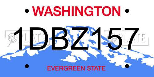 1DBZ157 Washington License Plate