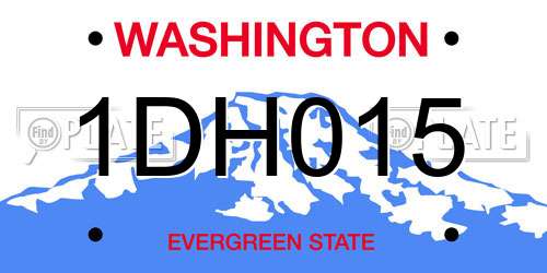 1DH015 Washington License Plate