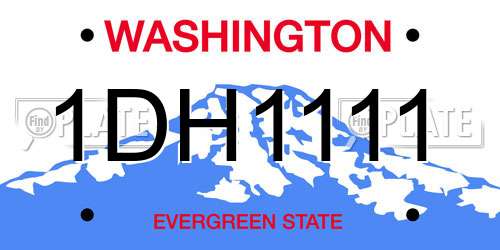 1DH1111 Washington License Plate