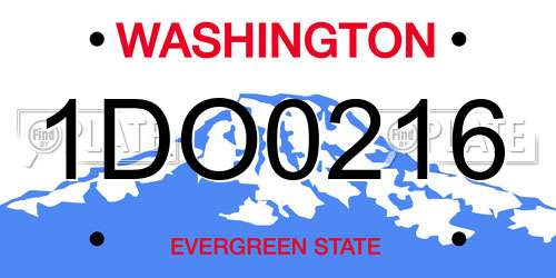1DO0216 Washington License Plate