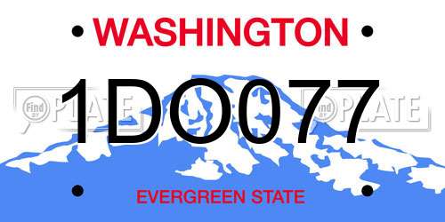 1DO077 Washington License Plate
