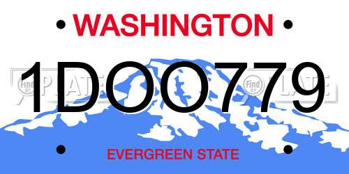 1DOO779 Washington License Plate