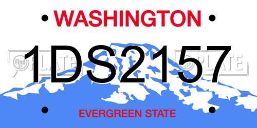 1DS2157 Washington License Plate