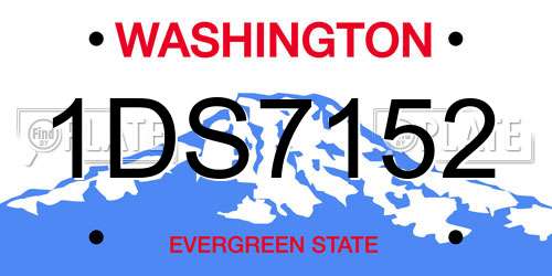 1DS7152 Washington License Plate