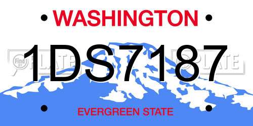 1DS7187 Washington License Plate