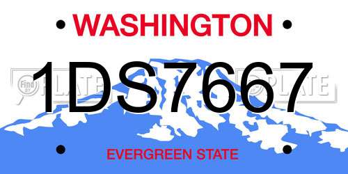 1DS7667 Washington License Plate