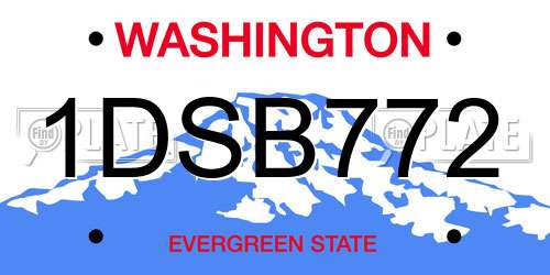 1DSB772 Washington License Plate