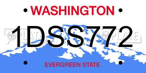 1DSS772 Washington License Plate