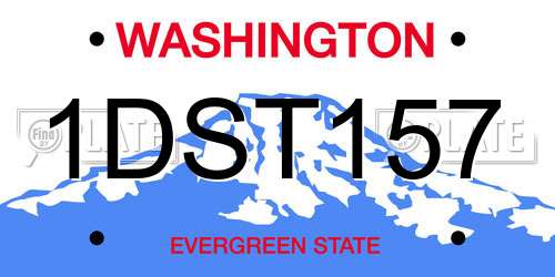 1DST157 Washington License Plate
