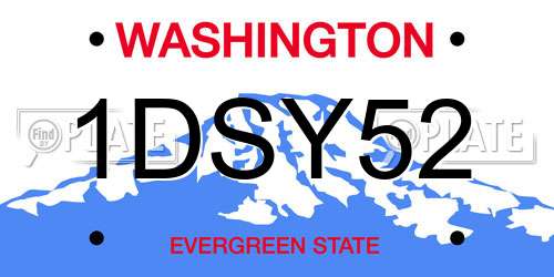 1DSY52 Washington License Plate