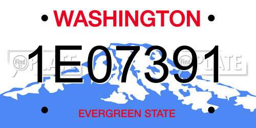 1E07391 Washington License Plate