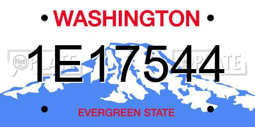 1E17544 Washington License Plate