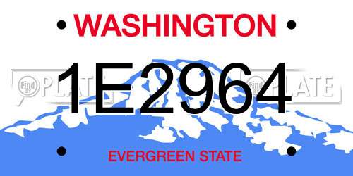 1E2964 Washington License Plate