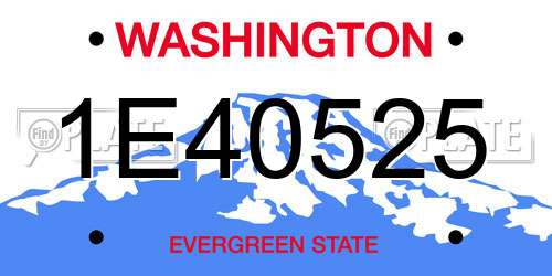 1E40525 Washington License Plate
