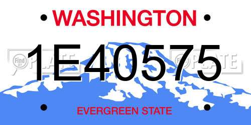1E40575 Washington License Plate