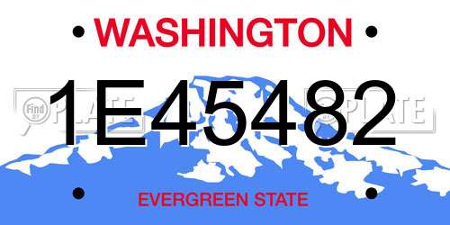 1E45482 Washington License Plate