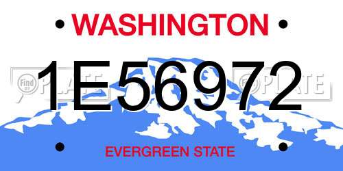 1E56972 Washington License Plate