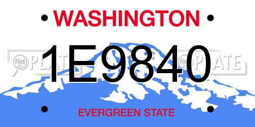 1E9840 Washington License Plate