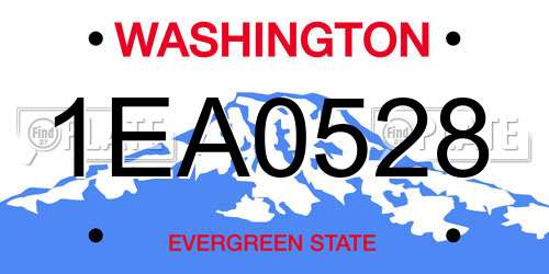 1EA0528 Washington License Plate