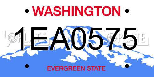 1EA0575 Washington License Plate