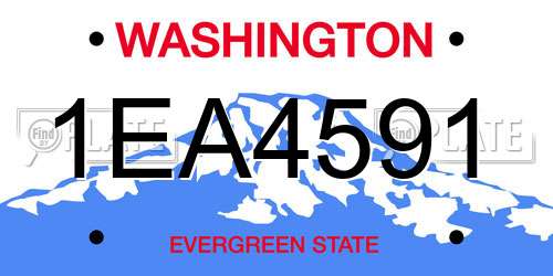 1EA4591 Washington License Plate