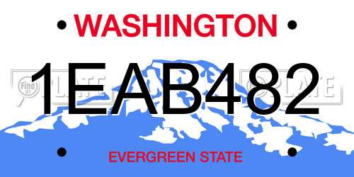 1EAB482 Washington License Plate