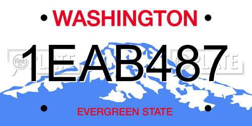 1EAB487 Washington License Plate
