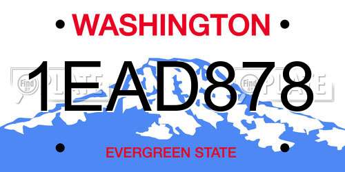 1EAD878 Washington License Plate