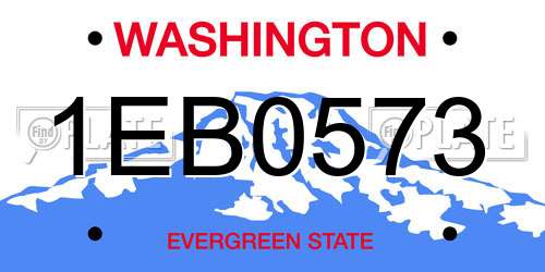 1EB0573 Washington License Plate