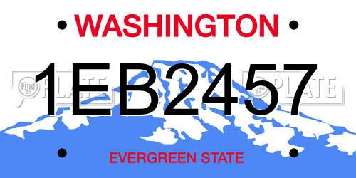 1EB2457 Washington License Plate