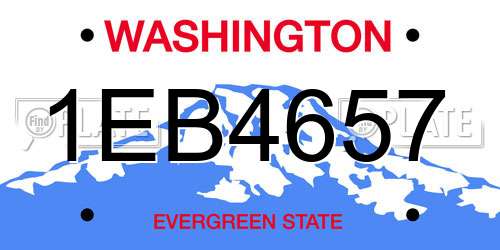 1EB4657 Washington License Plate
