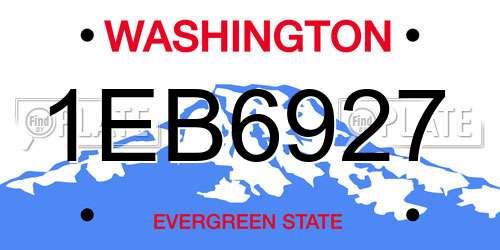 1EB6927 Washington License Plate