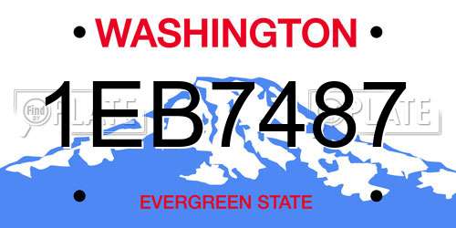 1EB7487 Washington License Plate