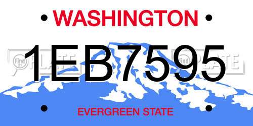 1EB7595 Washington License Plate