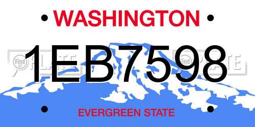 1EB7598 Washington License Plate
