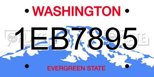 1EB7895 Washington License Plate