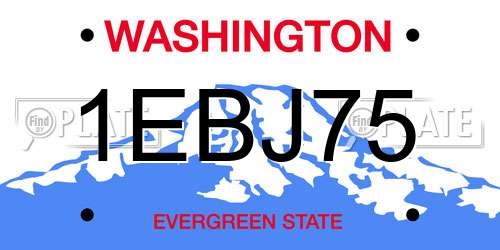 1EBJ75 Washington License Plate
