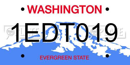 1EDT019 Washington License Plate