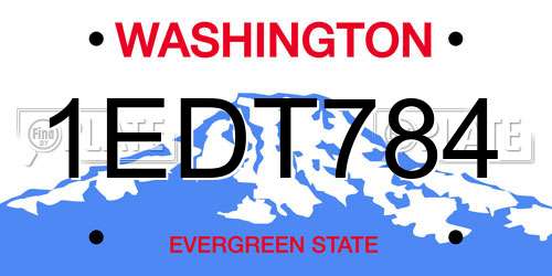 1EDT784 Washington License Plate