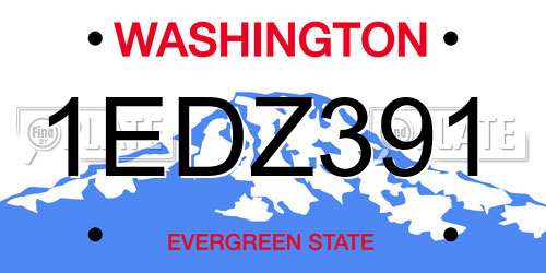 1EDZ391 Washington License Plate