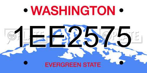1EE2575 Washington License Plate