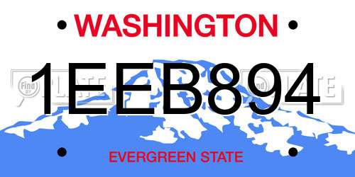 1EEB894 Washington License Plate